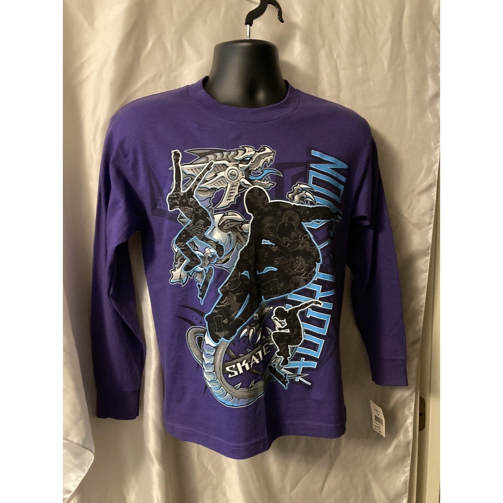 NOS Rude Boyz Long Sleeve T-shirt M Purple Skateboarder NWT